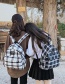 Fashion White Grid Pattern Decorated Simple Backpack
