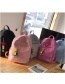 Fashion Plum Red Label Decorated Pure Color Backpack