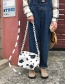 Fashion White Spotted Cow Pattern Decorated Shoulder Bag