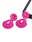 Exaggerated Pink Hollow Out Design Waterdrop Shape Earrings