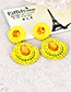 Exaggerated Yellow Hollow Out Design Waterdrop Shape Earrings