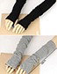 Fashion Gray Pure Color Design Knitted Long Gloves