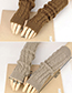 Fashion Light Brown Hemp Flowers Shape Design Long Gloves