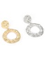 Fashion Silver Color Circular Ring Design Pure Color Earrings