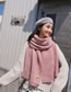 Fashion Pink Pure Color Design Thicken Knitted Scarf