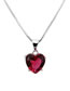 Elegant Claret Red Heart Shape Diamond Decorated Jewelry Sets