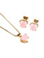 Elegant Light Pink Diamond Decorated Heart Shape Jewelry Sets