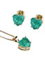 Elegant Green Diamond Decorated Heart Shape Jewelry Sets