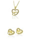 Elegant Gold Color Hollow Out Heart Shape Design Jewelry Sets
