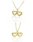 Elegant Silver Color Double Heart Shape Decorated Necklace
