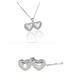 Elegant Silver Color Double Heart Shape Decorated Necklace