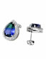 Elegant Blue Waterdrop Shape Diamond Decorated Earrings