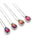 Elegant Pink+yellow Waterdrop Shape Decorated Necklace (small)