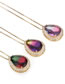 Elegant Pink+purple Waterdrop Shape Diamond Decorated Necklace