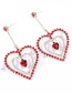 Fashion Multi-color Full Diamond Design Heart Shape Earrings