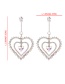 Fashion Gray Full Diamond Design Heart Shape Earrings