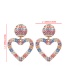 Fashion Green+red Sector Shape Design Simple Earrings