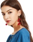 Fashion Red Fuzzy Balls Decorated Long Earrings