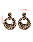 Fashion Gold Color Leopard Pattern Design Hollow Out Earrings