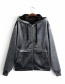 Fashion Black Thickening Design Pure Color Hoodie