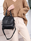 Fashion Black Pure Color Decorated Mini Backpack