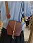 Fashion Light Brown Tassel Decorated Pure Color Shoulder Bag