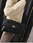 Fashion Black Buckle Decorated Pure Color Shoulder Bag