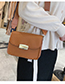 Fashion Light Brown Buckle Decorated Pure Color Shoulder Bag
