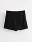 Fashion Black Buttons Decorated Pure Color Skirt