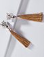 Fashion Brown Tiger Shape Decorated Tassel Earrings