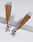Fashion Brown Tiger Shape Decorated Tassel Earrings