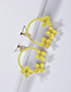 Fashion Yellow Flower Shape Decorated Round Earrings