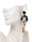 Elegant Black Hollow Out Round Shape Design Tassel Earrings