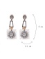 Elegant Orange Full Diamond Design Geometric Shape Earrings