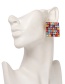 Elegant Multi-color Square Shape Design Pure Color Earrings