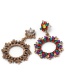 Elegant Multi-color Full Diamond Design Color Matching Earrings