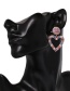 Elegant Black Heart Shape Design Pure Color Earrings