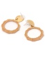 Elegant Gold Color Round Shape Design Pure Color Earrings