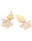 Elegant Gold Color Star Shape Decorated Long Earrings