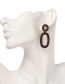 Elegant Dark Brown Hollow Out Oval Shape Design Earrings
