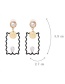 Elegant Green Pearls Decorated Square Shape Earrings