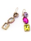 Elegant Multi-color Full Diamond Design Long Earrings