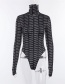 Fashion Black Letter Pattern Decorated Jumpsuit