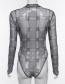 Fashion Gray Grids Pattern Decorated Jumpsuit