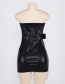 Fashion Black Strapless Design Pure Color Dress