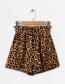 Fashion Yellow Leopard Pattern Decorated Short Pants