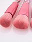 Fashion Pink Flat Shape Decorated Make Up Brush（5pcs）