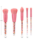 Fashion Pink Flat Shape Decorated Make Up Brush（5pcs）