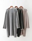 Fashion Gray Pure Color Decorated Coat