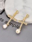 Fashion Gold Color Cross Shape Pendant Decorated Necklace